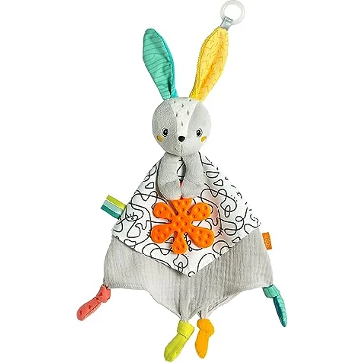 Fehn Schmusetuch Baby Spielzeug Hase - Schnuffeltuch für Neugeborene - Einschlafhilfe zum Knuddeln, Greifen - Kuscheltier Handpuppe - Kuscheltuch Schlaftier für Babys und Kleinkinder ab 0+ Monaten – Bild 1