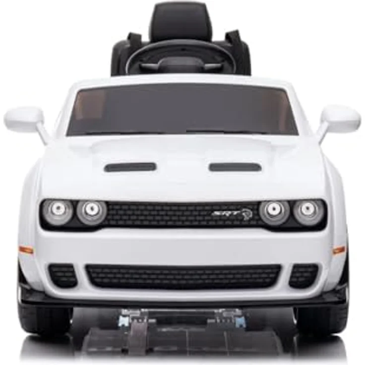 schnaeppchenmeile-online Kinder Elektroauto Dodge Challenger SRT, 2 Motoren+Sound+FB+LED Weiss – Bild 2