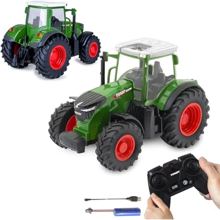 Jamara RC-Traktor Fendt 1050 Vario 1:24S, 2,4GHz mit LED Licht und gesperrter Antriebsachse, inklusive Akku