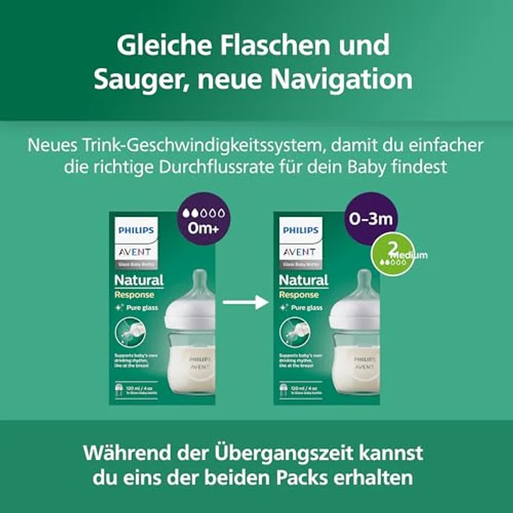 Philips Avent Babyflasche Natural Response aus Glas - 120 ml Babyflasche, BPA-frei für neugeborene Babys ab 0 Monaten (Modell SCY930/01) – Bild 10