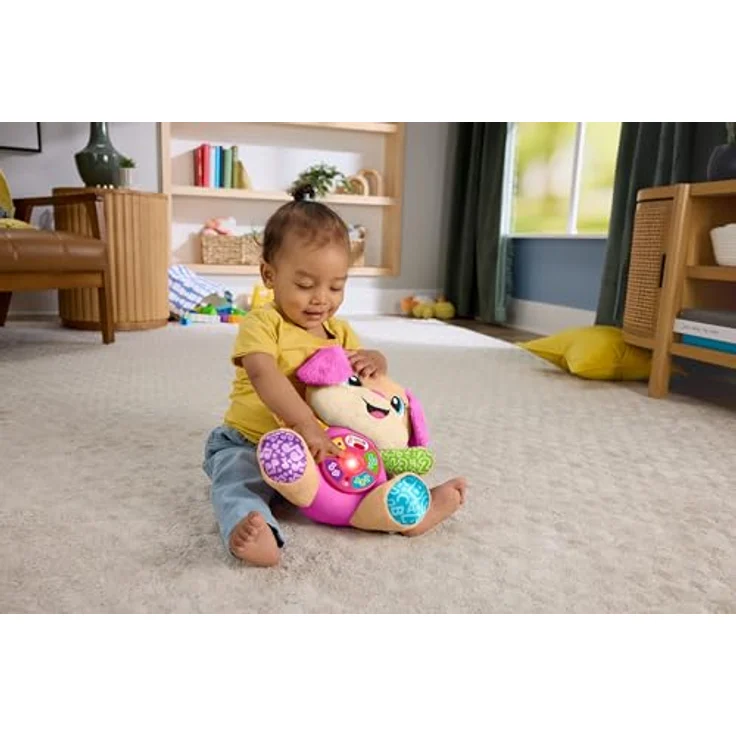 Mattel Fisher-Price Siostrzyczka Szczeniaczka JFD36, interaktives Lernspielzeug mit 80+ Aktivierungen, leuchtendem Herz, mehrsprachig (Englisch, Polnisch, Tschechisch, Slowakisch, Ungarisch) – Bild 2