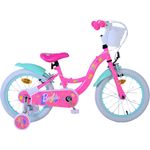 Volare Kinderfahrrad Barbie 16 Zoll, 1 Gang, Handbremsen, Korb, rosa