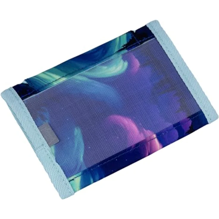 Baagl Brustbeutel Kinder Geldbörse Mädchen Mini Portemonnaie - Polarlicht, mit verstellbarem Umhängeband und Klettverschluss, 14 × 10 cm, reißfestes Material – Bild 2