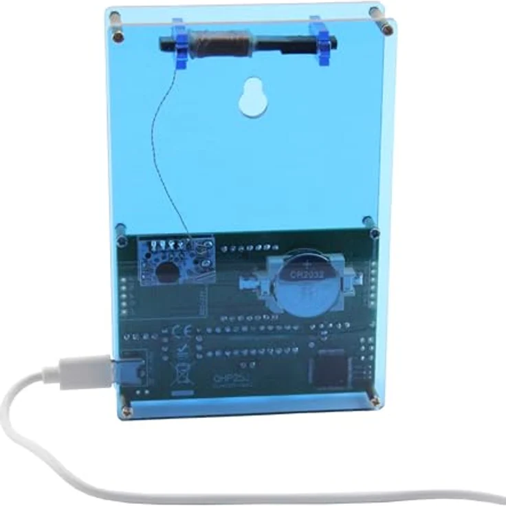 Sol Expert Lötbausatz Funkuhr DCF 11000, Uhr mit 7-Segmentanzeigen und blauem Acrylgehäuse, für ab 14 Jahre – Bild 3