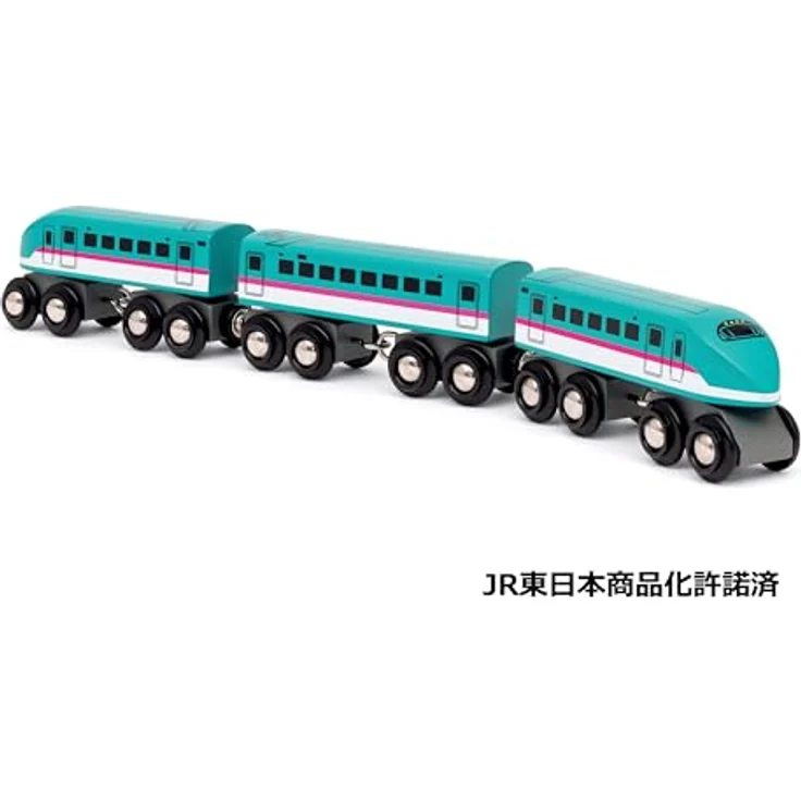 Brio 63608600 Shinkansen Series E5 Hayabusa Schnellzug mit 2 Lokomotiven und Personenwagen aus Holz, 3 Teile – Bild 5