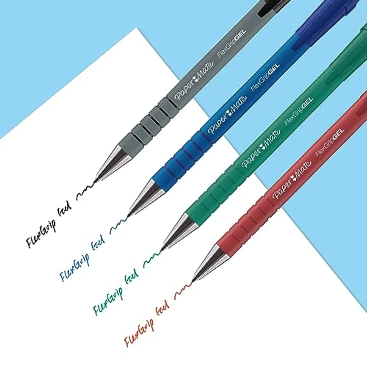 PAPER MATE FlexGrip Gelstifte | 0,7 mm | schwarze | blaue | rote & grüne Tinte | 4 Stück – Bild 3