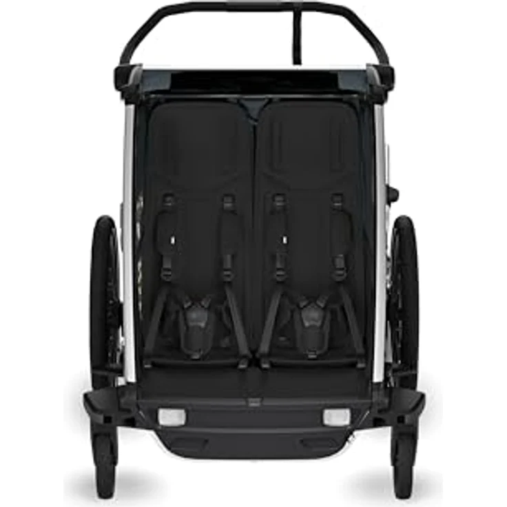 Thule Chariot Cross 2 Double, Fahrradkinderanhänger mit flexibler Nutzung, 5-Punkt-Gurtsystem, verstellbarer Federung, Regenverdeck und Sonnenblende – Bild 2
