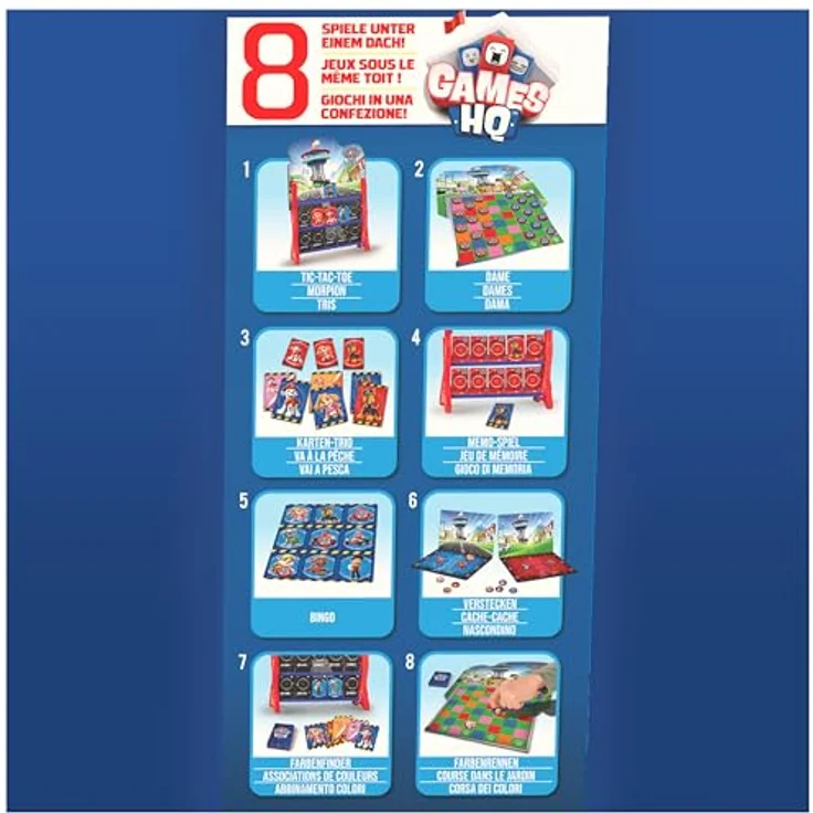 Spin Master Games - Paw Patrol: Games HQ - Spielesammlung mit 8 spaßigen Kinderspielklassikern für 2-4 Fellfreunde ab 4 Jahren, grafisches Design der TV-Serie. – Bild 3