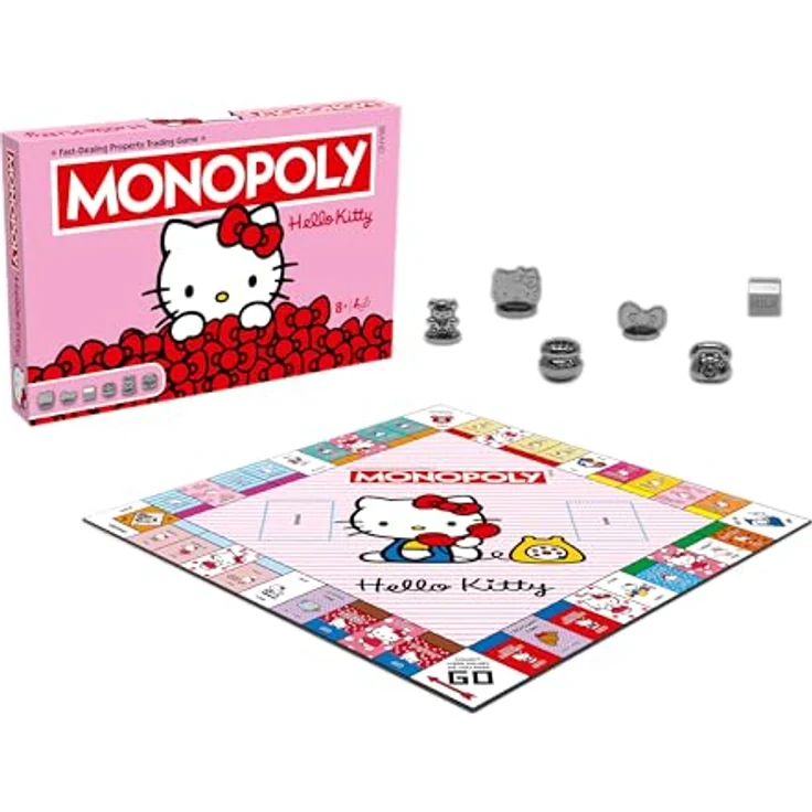 Hasbro Monopoly, Hello Kitty Edition Brettspiel für 2-6 Spieler, ideales Geschenk für Kinder und Erwachsene – Bild 2