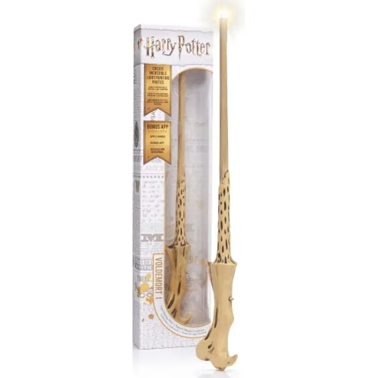 Wow! Wizarding World Harry Potter - Voldemorts Lichtmal-Zauberstab, Lumos LED-Lichtspitze, 40 cm Länge