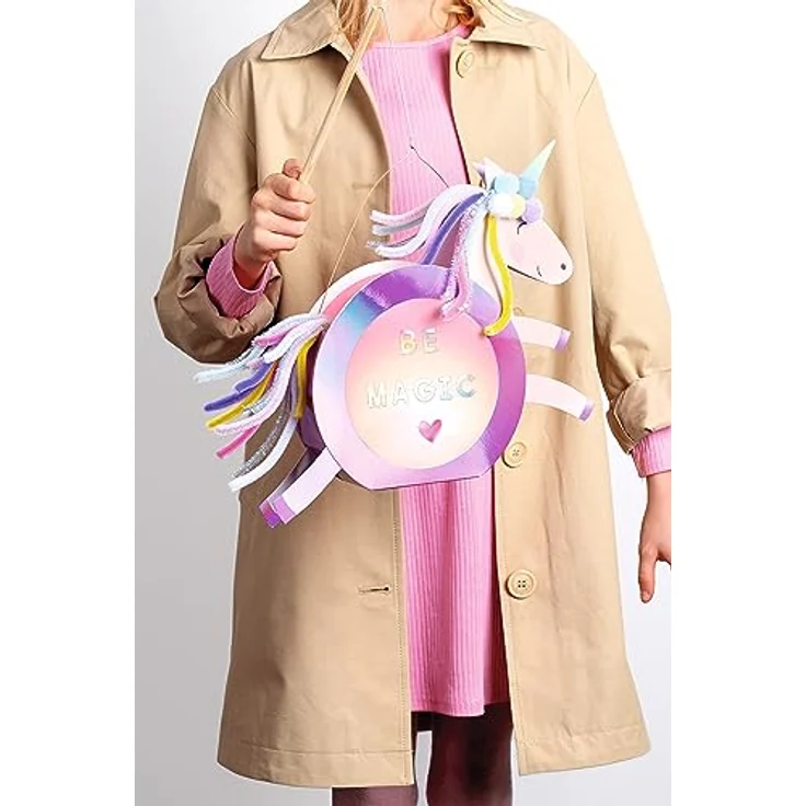 folia 94202 - Laternen Bastelset SWEET RAINBOW, ca. 10 x 23 x 33 cm - Bastelmaterial für eine Laterne, gestaltbar als Einhorn oder Regenbogen – Bild 5