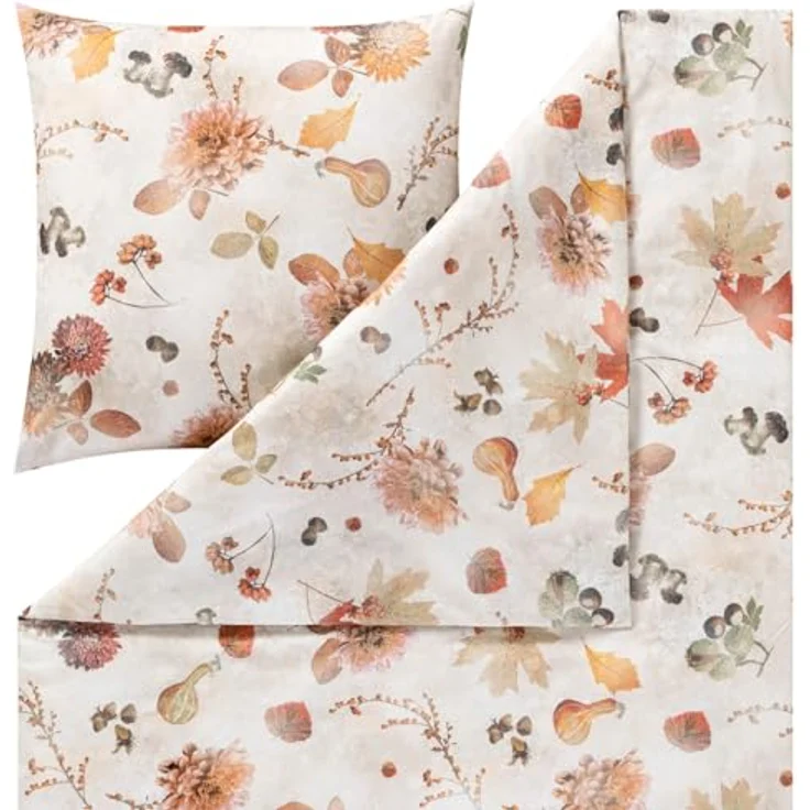 ESTELLA ESTELLA Kinderbettwäsche, 155x220 cm + 80x80 cm, 100% Baumwolle, kastanie, trocknerfest und pflegeleicht – Bild 2