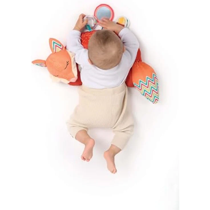 LUDI Fox Activity Pillow, Aktivierungsspiel für Babys ab 3 Monaten, 5 sensorische Aktivitäten zur Entwicklung der Sinne und Muskelstärkung in der Bauchlage – Bild 3