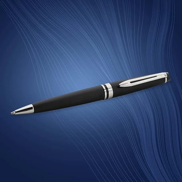 Waterman Füllfederhalter Kugelschreiber Expert M, Matt Schwarz C.C., Drehmechanik, blau, Geschenkbox – Bild 5