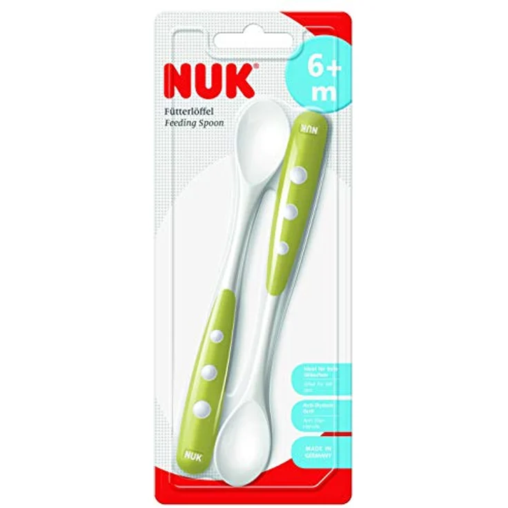 NUK EASY LEARNING Fütterlöffel, abgerundete Ränder, extralanger Anti-Rutsch-Griff, 2 Stück, BPA-frei, Farbe nicht frei wählbar – Bild 2