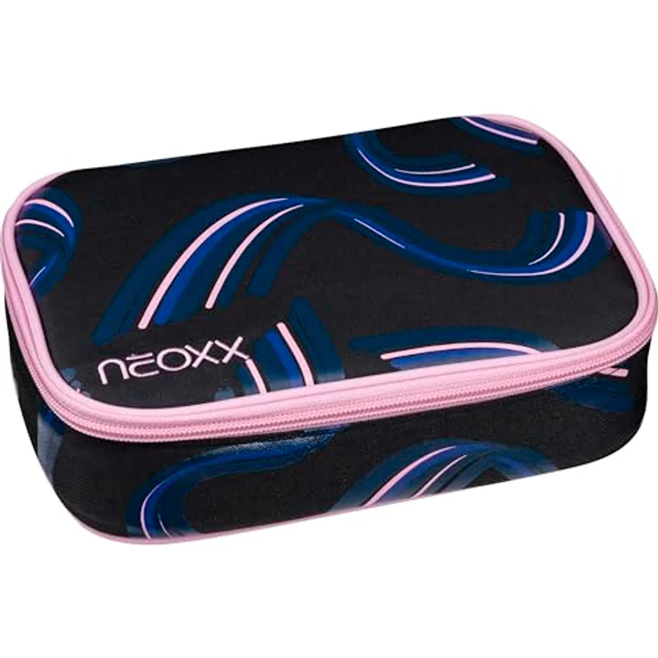 neoxx Schlamperbox Dunk Hello Wave, Federmäppchen mit Platz für 1 Geodreieck und 26 Stifteschlaufen, ca. 23,5 x 17 x 6,5 cm, aus 100% recyceltem PET – Bild 1