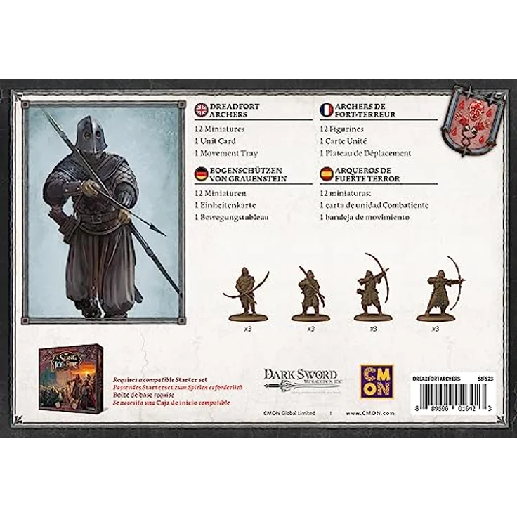 CMON Song of Ice & Fire - Dreadfort Archers, Miniaturen-Erweiterung mit 12 Bogenschützen von Grauenstein und Einheitenkarte – Bild 4