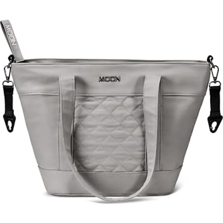 MOON Wickeltasche V-Shape ghost, 15 Liter Stauraum, inklusive Wickelunterlage und Flaschentasche, vegane Lederoptik, Kinderwagen-Befestigung – Bild 2