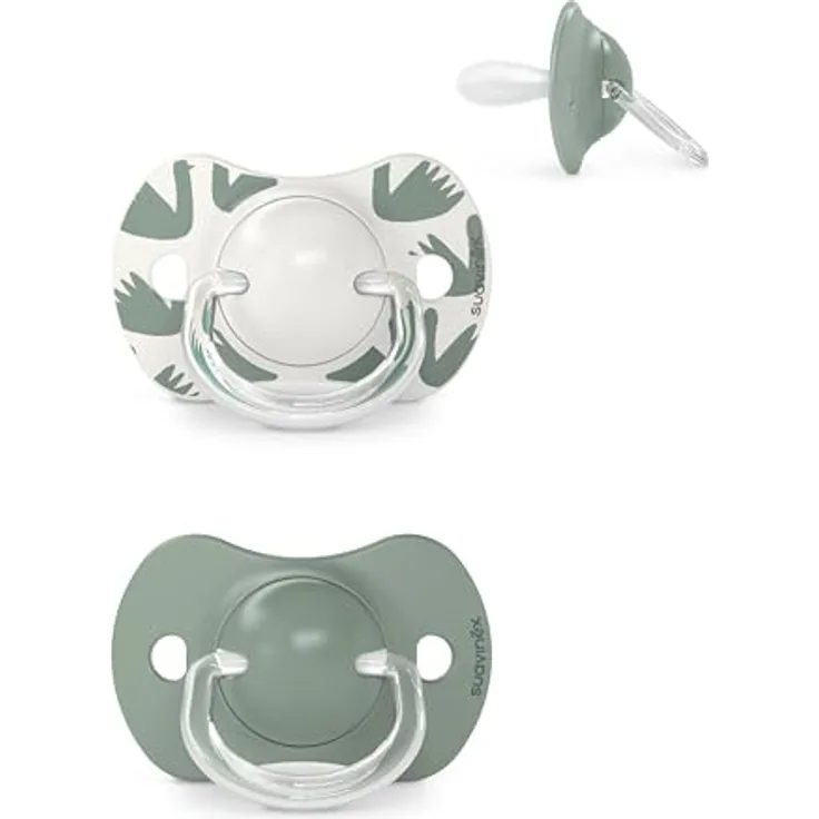 Suavinex Walk 6-18 m Schnuller Green 2 St. - fördert gesunde Zahn- und Gaumenentwicklung, symmetrische Form für freies Atmen