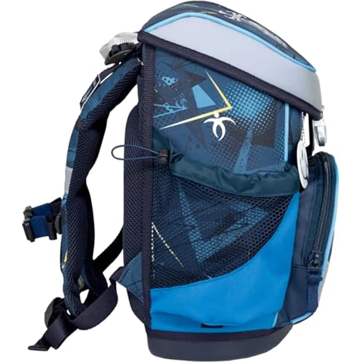 Belmil Mini-Fit Schulranzen Set 4-teilig (405-33/AG/S) (Police), leicht und ergonomisch, reflektierende Elemente, wasserdicht, blau – Bild 5