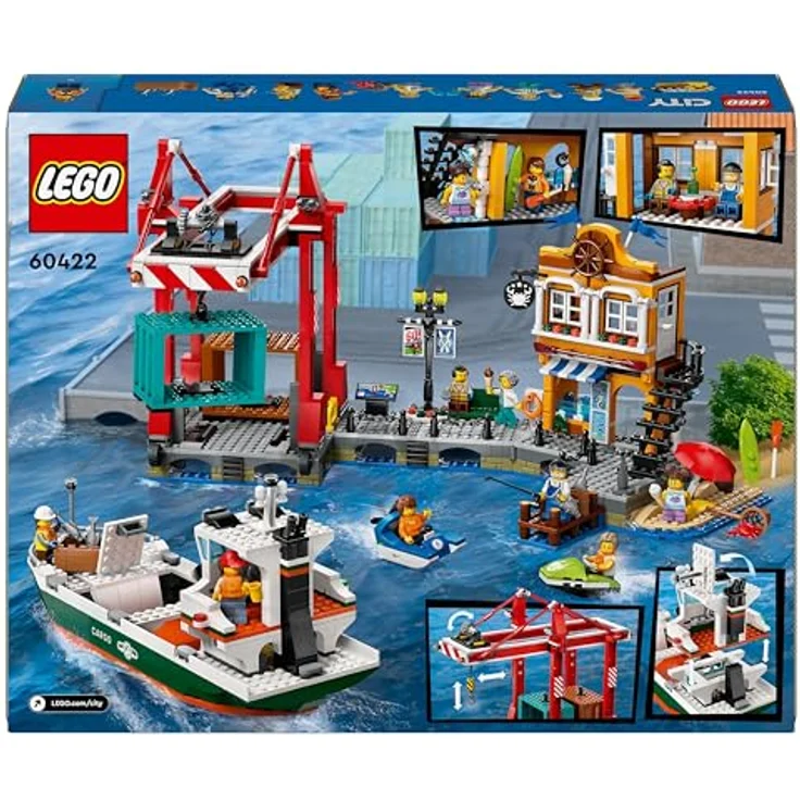 LEGO® Konstruktionsspielsteine Hafen mit Frachtschiff (60422), LEGO City, (1226 St), Made in Europe – Bild 10