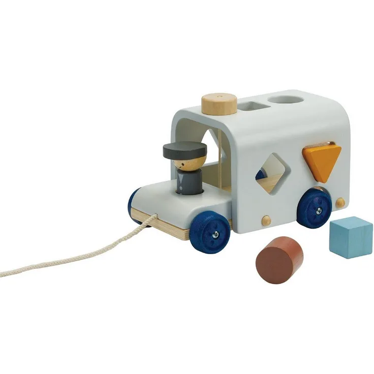 Plantoys Sortierbus Orchard, Lernspielzeug mit 3 bunten Formen, Maße 13,7 x 13,1 x 20 cm