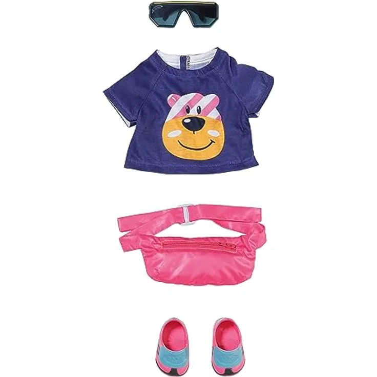 BABY Born, Puppenzubehör, Bike Accessories 43cm, Zubehör Fahrrad Outfit mit Shirt, Brille, Bauchtasche und Schuhen, 835654, Zapf Creation