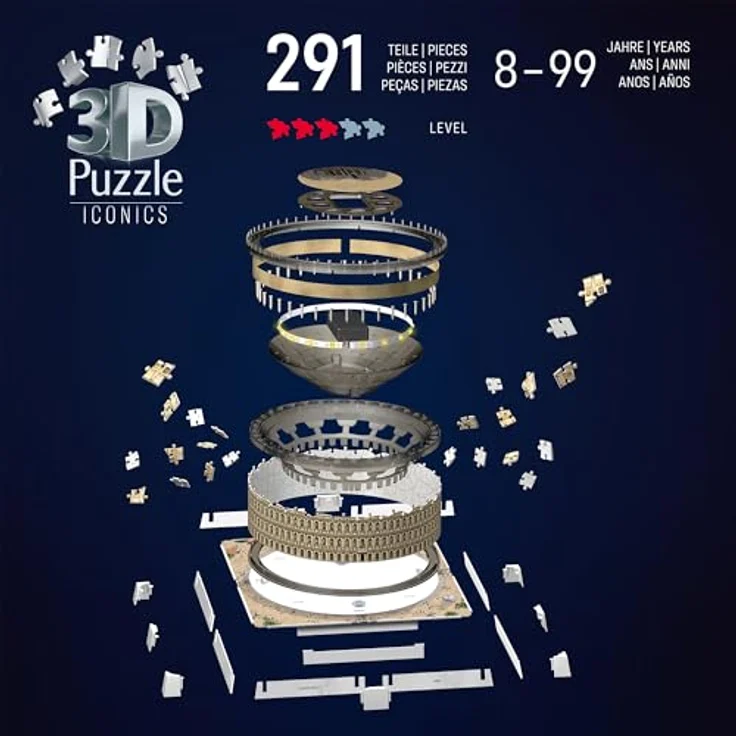 Ravensburger 3D Puzzle Iconics: Kolosseum Rom - detailgetreue Nachbildung mit LED-Lichtern, 216 Kunststoff-Puzzleteile, Schwierigkeitsgrad 3/5 – Bild 3