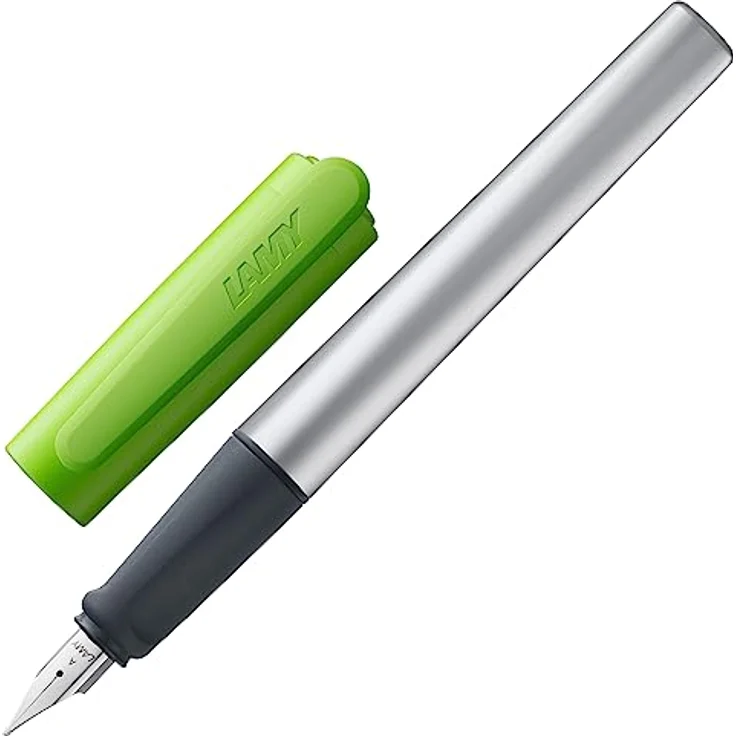 LAMY nexx leichter, stabiler Füllhalter 086 aus Aluminium mit Kappe in lime mit rutschfestem Griffstück und Edelstahlfeder für Anfänger, ideal für Schreibanfänger, die Schule oder Uni – Bild 1