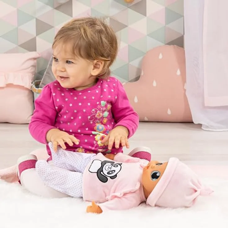 Bayer Babypuppe I Baby Interactive, 38 cm, inklusive Schnuller und Fläschchen, interaktive Funktionen – Bild 5