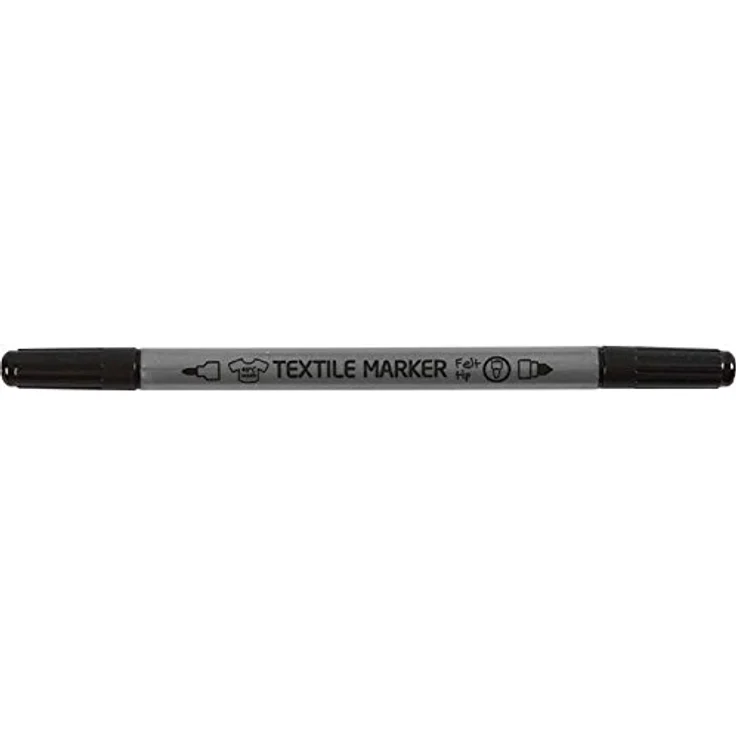Marker für Stoff, Feder Breite: 2,3 + 3,6 mm, 6 Schwarz – Bild 3