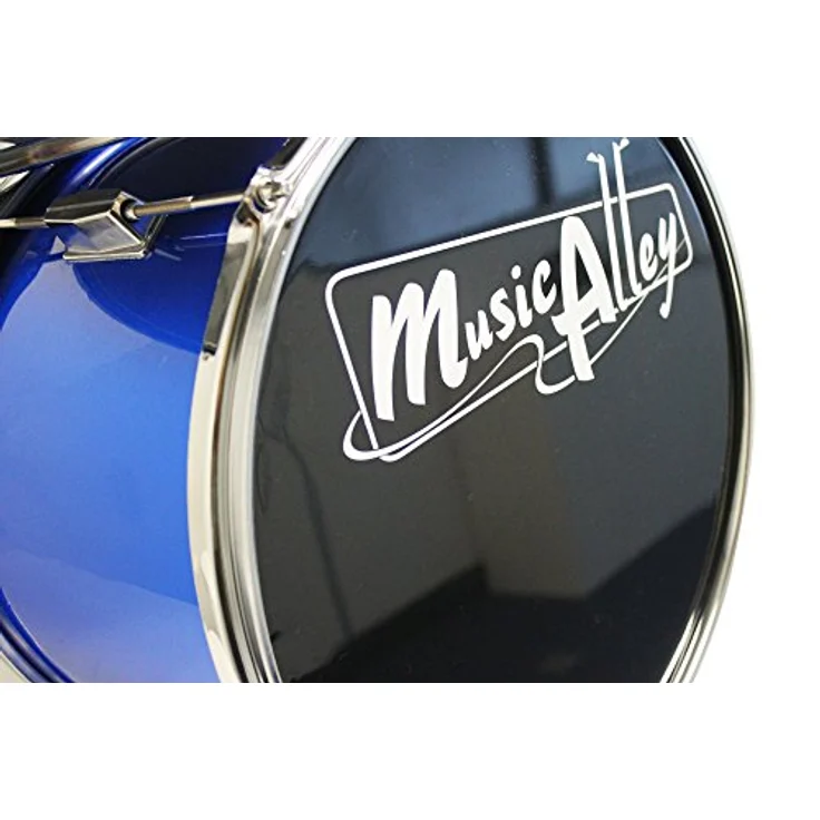Music Alley Junior Drum Kit for Kids with Kick Drum Pedal, Drum Stool & Drum Sticks - Blue - Preisvergleich – Bild 3