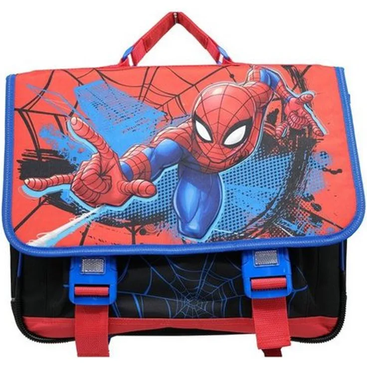 Spiderman Schulranzen Ultimate, High-End Schulranzen mit 2 zentralen Fächern, reflektierenden Streifen, 41 cm, rot