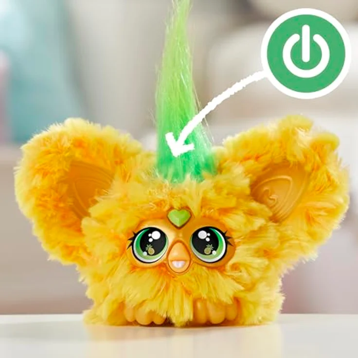 Furby Furblets Hoo-Lah Mini, interaktives elektrisches Plüschspielzeug mit Musik- und Sprachfunktionen, 5 cm, Gelb – Bild 5
