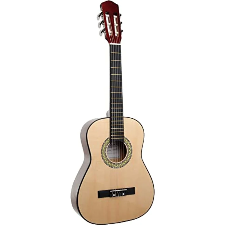 Classic Cantabile AS-851 1/2 Konzertgitarre Starter Set (Lindenholz, Blackwood Griffbrett, Gigbag Tasche, Lehrbuch, 3 Plektren, Stimmpfeife) in Naturfarben – Bild 3