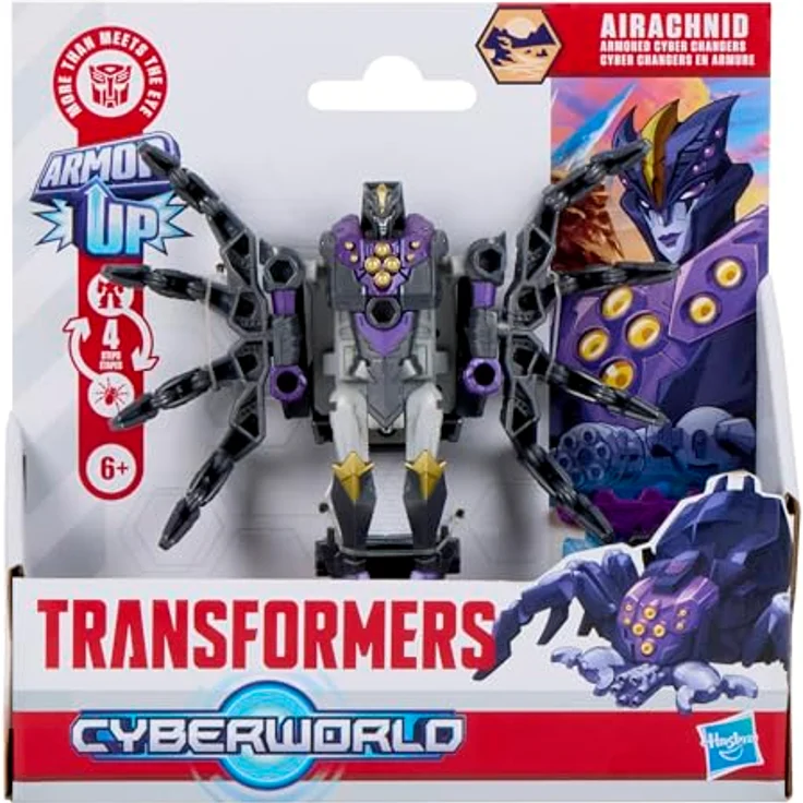 Transformers CYBERWORLD Airachnid Cyber Changers Action-Figur (10 cm), schneller Wechsel in den Spinnen-Modus, mit verändertbarem Hammer, für Jungen und Mädchen ab 6 Jahren – Bild 2