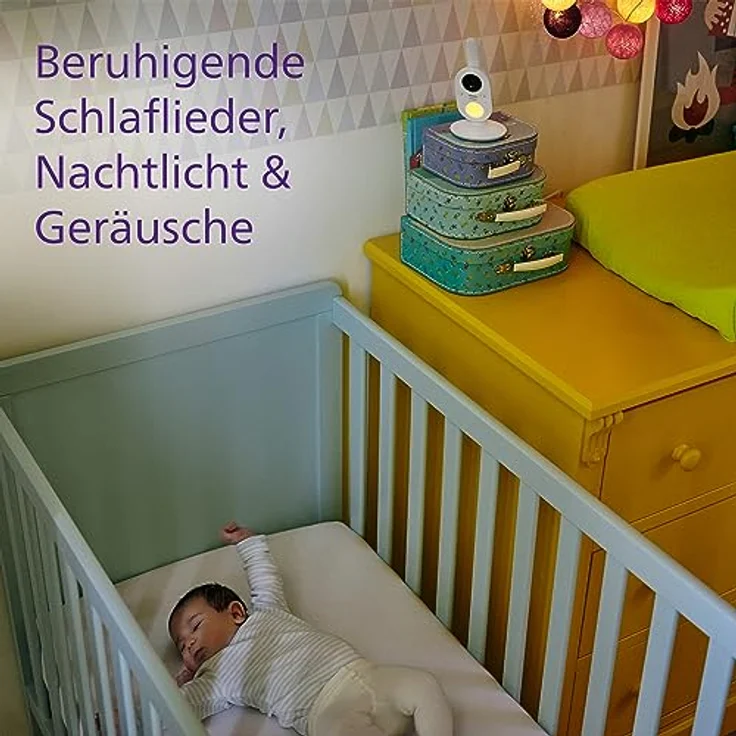 Philips Avent Babyphone mit Kamera Premium – sicheres Video Babyphone, 3,5 Zoll Bildschirm, 4-Fach Zoom, Nachtsicht, Gegensprechfunktion, Schlaflieder, Raumtemperatur, Baby Monitor (Model SCD891/26) – Bild 4