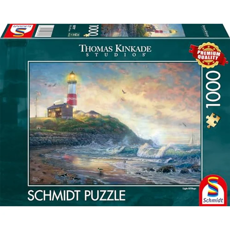 Schmidt Spiele 58797 Leuchtturm der Hoffnung, 1000 Teile Puzzle, Premium Qualität mit individueller Formenvielfalt und perfekter Passgenauigkeit, 69,3 x 49,3 cm – Bild 4