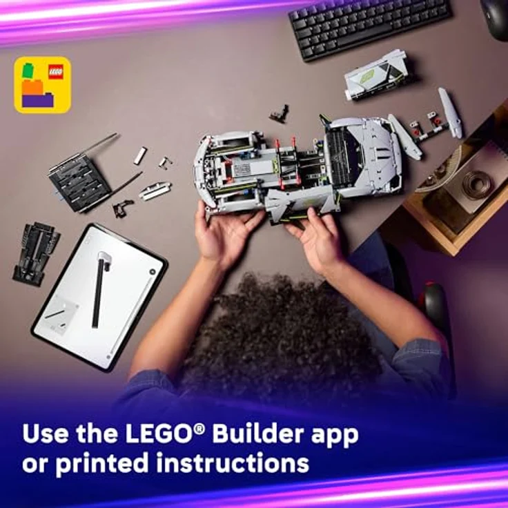 LEGO Technic 42214 Lamborghini Revuelto Supersportwagen, 1.135-teiliges RC-Bauset, ab 10 Jahren, Plug-in-Hybrid mit 1.015 PS, nicht enthaltenes USB-C-Kabel erforderlich – Bild 9