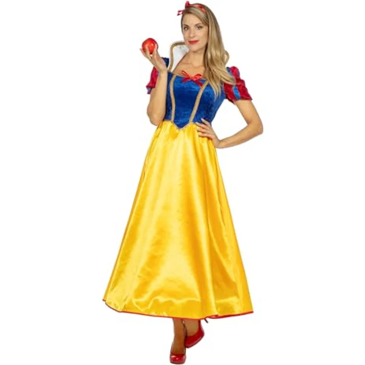 WILBERS & WILBERS 4841 Märchenprinzessin, elegantes kobaltblaues Kostümkleid mit glänzendem gelben Satinrock, Größe 52 – Bild 1