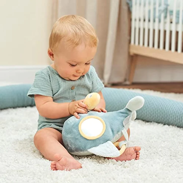 Nattou Aktiv-Spielzeug Wal Sally, Mit Vibrationsfunktion und verschiedenen Aktivitäten, Ca. 32 cm, Dunkelblau – Bild 5