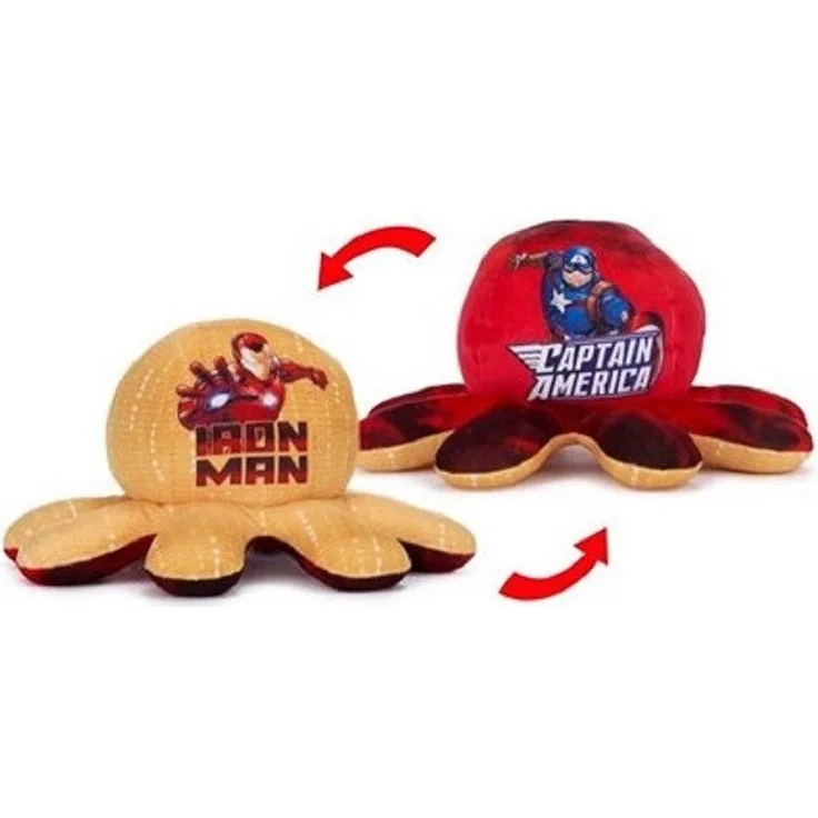 MARVEL Oktopus Reversible 30 cm Kuscheltier Wende Plüschtier Octopus Iron Man Captain America