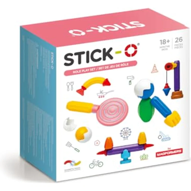 Stick-O Roleplay Magnetic Building Blocks Set, Rainbow - Funky, Chunky Pieces Ideal for Little Hands. Learn As They Play. – Bild 1