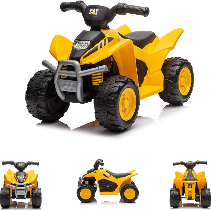 Chipolino Kinder Elektro-Rutschauto CAT ATV, Gaspedal, Piepton am Lenkrad, bis 25 kg, gelb