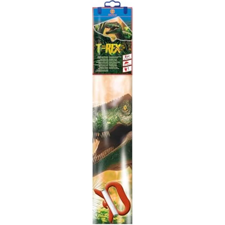GÜNTHER FLUGSPIELE Paul Günther 1112 - Kinder-Drachen T-Rex, Einleinerdrachen aus PE-Folie, 115 x 63 cm, für Kinder ab 4 Jahren, mit Wickelgriff und Schnur, bunt – Bild 2