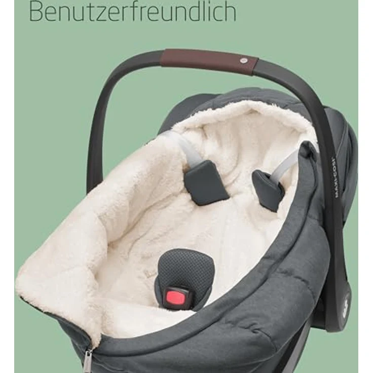 Maxi-Cosi Fußsack für Babyschalen, waschmaschinenfester Fußsack in Twillic Graphite, für alle Maxi-Cosi Babyschalen geeignet, weiche und robuste Stoffe, einfacher Ein- und Ausstieg – Bild 3