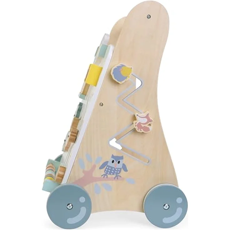 Bayer Chic 2000 Lauflernwagen aus Holz, bunt, mit Motorikspielzeug, gummierten Holzrädern, Activity-Walker, 435-10 – Bild 3