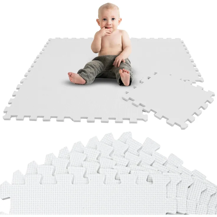 LittleTom Puzzlematte 9 Teile Spielmatte Baby Puzzlematte Krabbelmatte Bodenmatte, 30x30cm Bodenmatte Kinderzimmer, 100% Weichmacherfrei, antiallergene Oberfläche