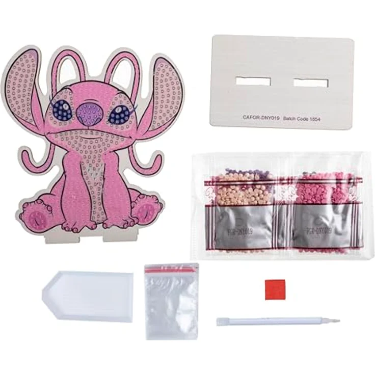 CRYSTAL ART Disney Angel Diamantfiguren-Set, Bastelset mit vorgeklemmter Holzfigur, inkl. Strasssteine und Zubehör – Bild 2