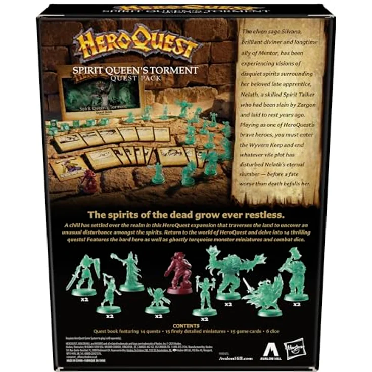 Avalon Hill HeroQuest Spirit Queen's Quest Pack, Erweiterung mit 15 Miniaturen und 14 Quests für HeroQuest Spielsystem – Bild 2